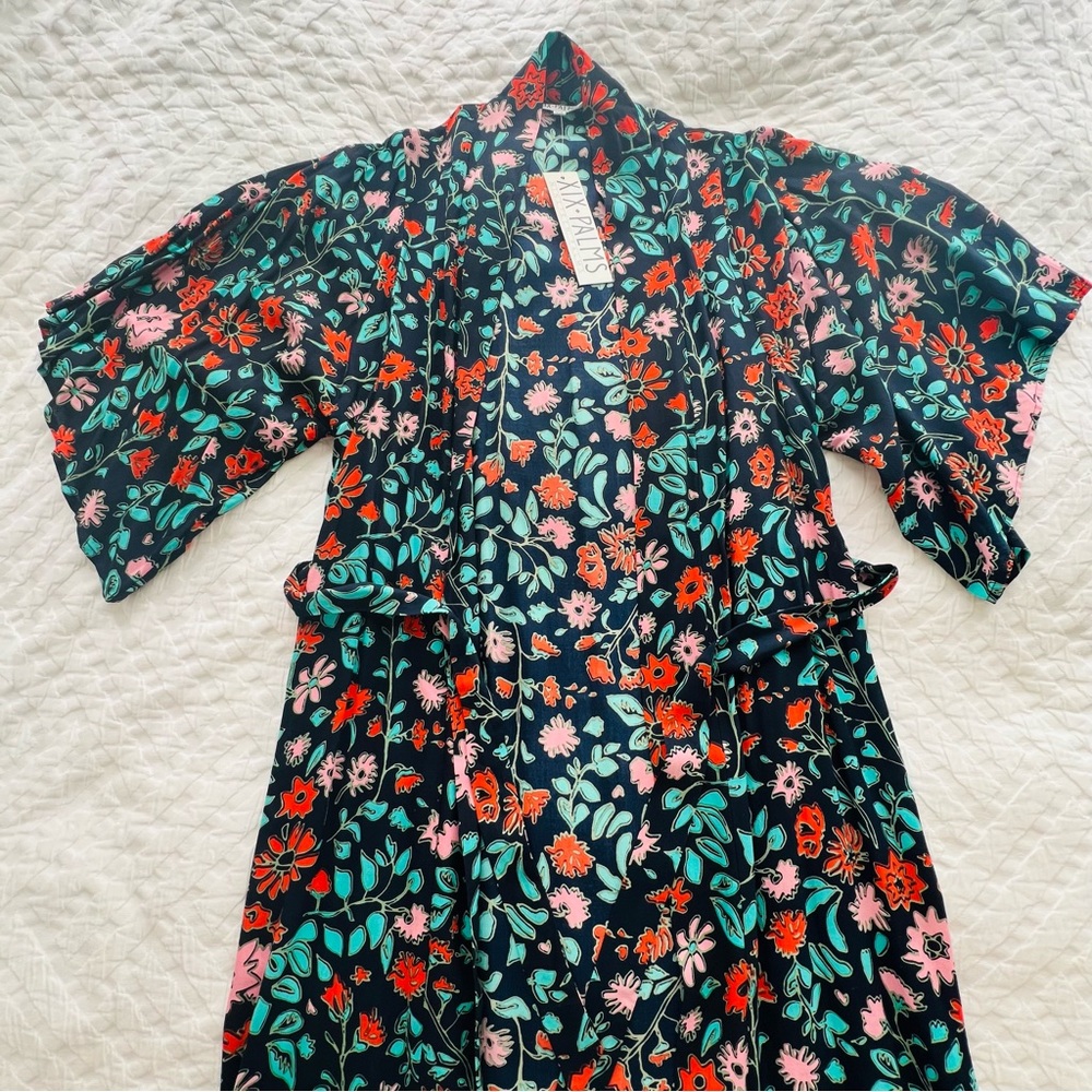 XIX Palms Floral Print Kimono